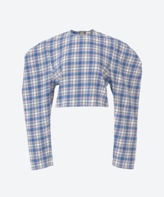 ＜HOLIDAY (Women)＞ＣＨＥＣＫ　ＰＵＦＦ　ＳＬＥＥＶＥ　ＢＬＯＵＳＥ　２６１０２００６