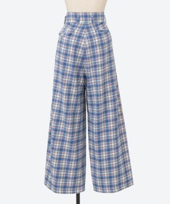 CHECK DRAWSTRINGS SUPER WIDE PANTS