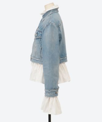 LACE―LAYER DAMAGE DENIM PADDED