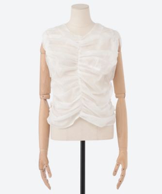 OHROHEE (Women)/オロヒー ＨＡＮＤＫＥＲＣＨＩＥＦ　ＬＡＣＥ／ＧＡＴＨＥＲ　ＴＯＰ　２６０１ＢＬ０００３