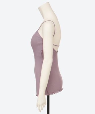 HAKUJI ハクジ ミラノリブ キャミソール セール】HAKUJI Random rib open back camisole（キャミソール