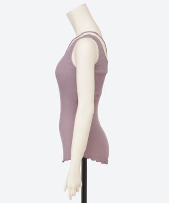 HAKUJI タンク　ホワイト　アイボリー HAKUJI] Twisted cotton V-neck tanktop / Ivory | YES-姫路の美容院と