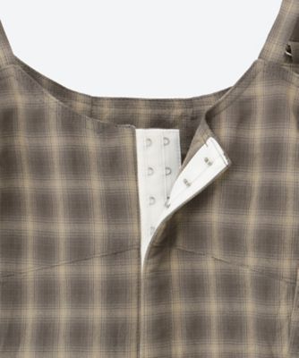 POLYESTER SHADOW CHECK BUSTIER TOPS 