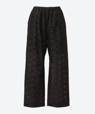＜PONTI (Women)＞Ｌｅａｆ　ｍｏｔｉｆ　ｅｙｅｌｅｔ　ｅｍｂｒｏｉｄｅｒｙ　　ｐａｎｔｓ　ＰＯ１Ｓ０１７