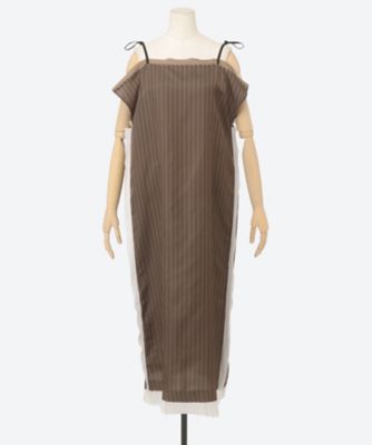 ＜PONTI (Women)＞Ｓｔｒｉｐｅｄ　ｃｕｐｒｏ　ｃａｍｉｓｏｌｅ　ｄｒｅｓｓ　ＰＯ１Ｓ０２０