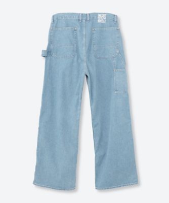 DOUBLE KNEE DRAWSTRINGS DENIM PANTS