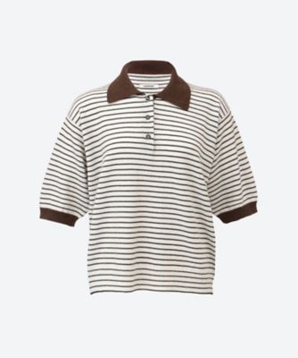＜CORDERA (Women)＞ＭＥＲＩＮＯ　ＷＯＯＬ　ＳＴＲＩＰＥＤ　ＰＯＬＯ　２６１０２１