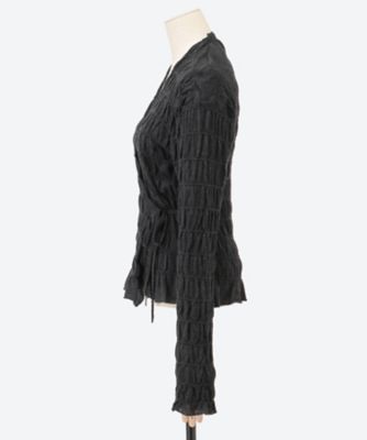 MERINO WOOL GATHERED CARDIGAN
