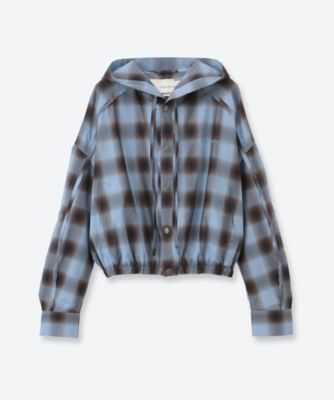 ＜Feng Chen Wang＞Ｂｌｕｅ　Ｃｈｅｃｋ　Ｈｏｏｄｅｄ　Ｊａｃｋｅｔ　ＦＵＳ２１ＪＫ０９