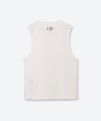 Lace―Trimmed Mesh Vest with Ruffle