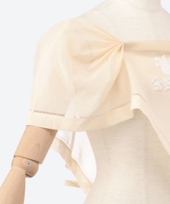 Cotton organdy short blouse