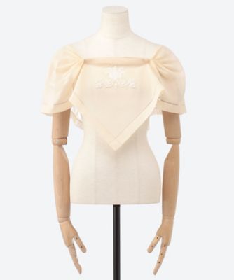 Cotton organdy short blouse