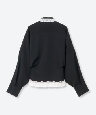 アキキ akiki ribbon one shoulder top Ⅲ Heidi―crepe AA26AW―SH03―01 | AKIKOAOKI