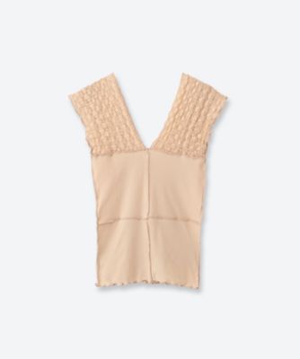 baserange Nehru タンクトップ - レース＆ウール Nehru タンクトップ in Cylin / verbe purple | オーガニックコットン