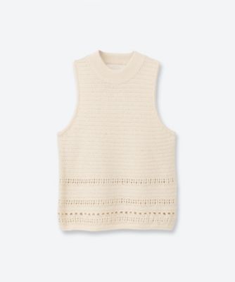 ＜AMOMENTO (Women)＞ＣＲＯＣＨＥＴ　ＫＮＩＴ　ＶＥＳＴ　ＡＭ２６ＳＳＷ０１ＶＴ