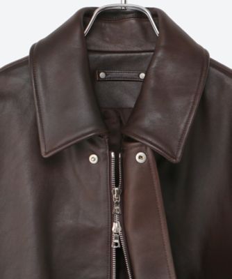 SHEEP LEATHER ZIP SHORT JACKET ST