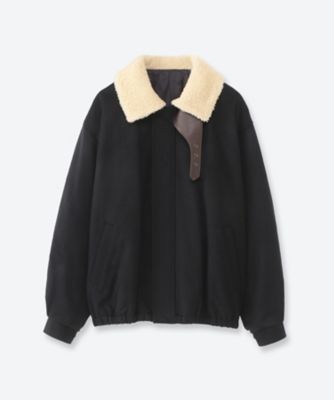 MOUTON COLLAR WOOL CASHMERE PADDED
