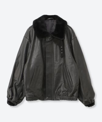 MOUTON COLLAR CALF ZIP JACKET ST