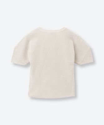 PUFF SLEEVE HENRY NECK KNIT TOP