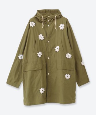 Flower Embroidery Hooded Coat N41