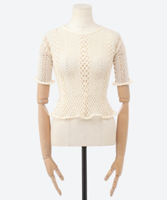 Stretch lace short sleeve tee