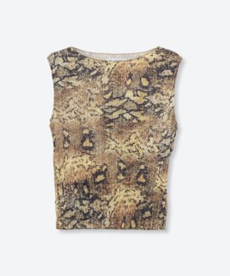 ESTHE（Woman）/エステ Ｐｌｅａｔｅｄ　ａｎｄ　Ｐｒｉｎｔｅｄ　Ｓｌｅｅｖｅｌｅｓｓ　Ｔｏｐ　１６２－３１２１