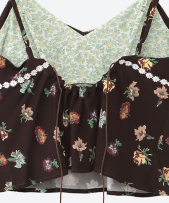 FLOWER PRINT DOUBLE STRAP CAMISOLE