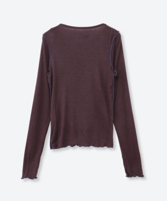 WOOL RIB FRONT STRING PULLOVER