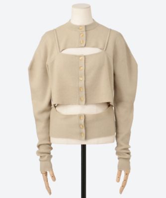 RIB LAYERED CARDIGAN 26AWAC―002 | A