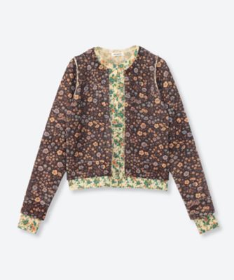 ▼慈雨 ジウ センソユニコ カーディガン 花柄 シアサッカー 日本製 羽織 Layered Pattern Cardigan OCF26109