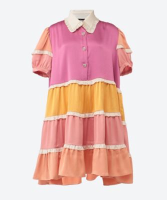 ＜sister jane (Women)＞Ｓｕｎｂｅａｍ　Ｔｉｅｒｅｄ　Ｍｉｎｉ　Ｄｒｅｓｓ