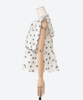 Lucia Jacquard Scallop Top | sister