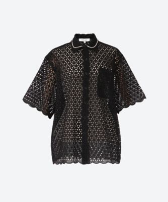 ＜sister jane (Women/大きいサイズ)＞Ｃａｍｅｒｏｎ　Ｌａｃｅ　Ｓｈｏｒｔ　Ｓｌｅｅｖｅ　Ｓｈｉｒｔ