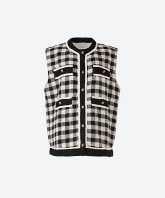 ＜sister jane (Women/大きいサイズ)＞Ｊａｍｉｅ　Ｃｈｅｃｋ　Ｔｗｅｅｄ　Ｓｌｅｅｖｅｌｅｓｓ　Ｊａｃｋｅ