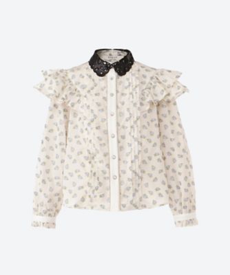 ＜DREAM sister jane (Women)＞Ｗｏｎｄｅｒ　Ｆｌｏｗｅｒ　Ｒｕｆｆｌｅ　Ｂｌｏｕｓｅ