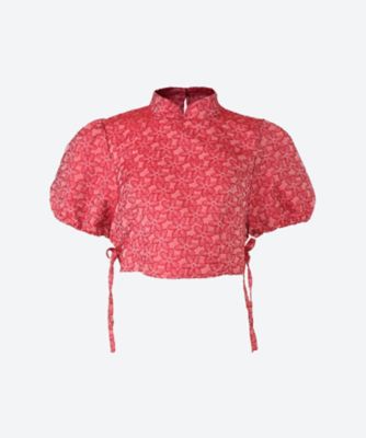 ＜sister jane (Women)＞Ｆｌｏｗｅｒ　Ｐｏｗｅｒ　Ｊａｃｑｕａｒｄ　Ｃｒｏｐ　Ｔｏｐ