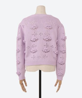 very brain Popcorn Knit Flower Cardigan
