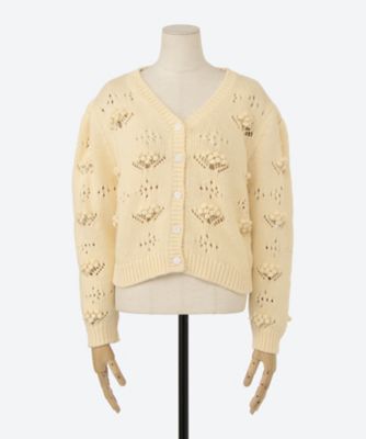 Verybrain - カーディガン very brain Popcorn Knit Flower Cardigan