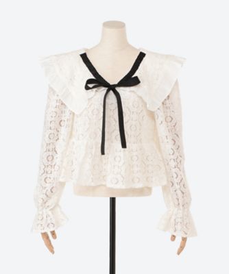＜sister jane (Women)＞Ｖａｎｉｌｌａ　Ｌａｃｅ　Ｂｏｗ　Ｔｏｐ