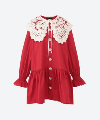 ＜sister jane (Women)＞Ｐｏｍｅｇｒａｎｔｅ　Ｃｏｌｌａｒ　Ｍｉｎｉ　Ｄｒｅｓｓ