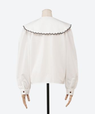 Ｓａｌｏｏｎ　Ｓｃａｌｌｏｐ　Ｂｌｏｕｓｅ　２９ＳＪ０４ＢＬ１２１３ＷＨＴ