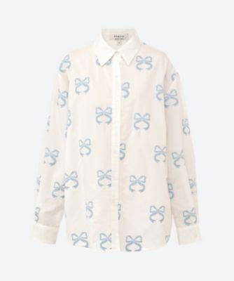＜DREAM sister jane (Women)＞Ｃａｓｓｉａ　Ｅｍｂｒｏｉｄｅｒｅｄ　Ｓｈｉｒｔ　２９ＳＫ０４ＢＬＤ１４３ＷＨＴ
