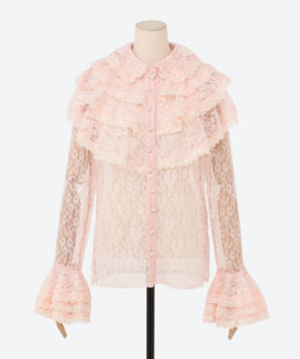 ＜DREAM sister jane (Women)＞Ｆｉｌｌｙ　Ｌａｃｅ　Ｒｕｆｆｌｅ　Ｂｌｏｕｓｅ