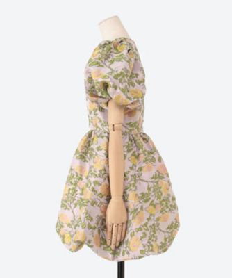 美品 シスタージェーン リズム ローズ ジャガード ミニ ドレス ブラウン XS Rosebush Jacquard Mini Dress