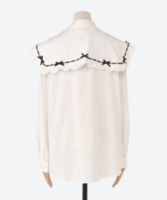 Ｂｏｎｎｉｅ　Ｂｏｗ　Ｃｏｌｌａｒ　Ｓｈｉｒｔ　２９ＳＪ０５ＢＬ１２２１ＷＨＴ