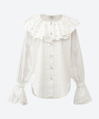 ＜DREAM sister jane (Women)＞Ｖｉｃｔｏｒｉａ　Ｐｅａｒｌ　Ｂｌｏｕｓｅ　３０ＳＫ０２ＢＬＤ１５４ＷＨＴ