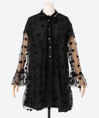 ＜sister jane (Women)＞Ｈａｚｅｌ　Ｈｅａｒｔｓ　Ｍｉｎｉ　Ｄｒｅｓｓ　３０ＳＪ０３ＤＲ２１３９ＢＬＫ