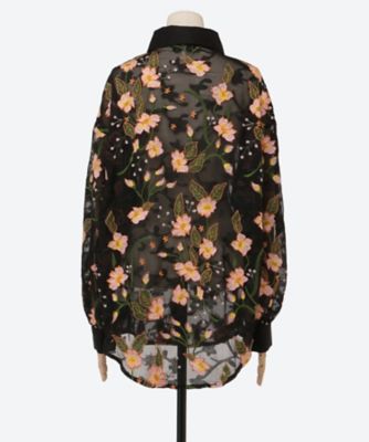 Ｗｏｏｄ　Ｌｉｌｙ　Ｅｍｂｒｏｉｄｅｒｅｄ　Ｓｈｉｒｔ　３１ＳＫ０３ＢＬＤ１７４ＢＬＫ
