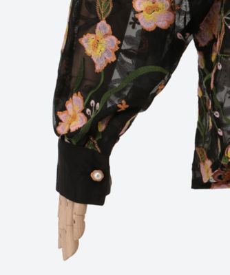 Ｗｏｏｄ　Ｌｉｌｙ　Ｅｍｂｒｏｉｄｅｒｅｄ　Ｓｈｉｒｔ　３１ＳＫ０３ＢＬＤ１７４ＢＬＫ