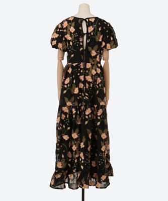 Ｗｏｏｄ　Ｌｉｌｙ　Ｅｍｂｒｏｉｄｅｒｅｄ　Ｄｒｅｓｓ　３１ＳＫ０３ＤＲＤ６２１ＢＬＫ